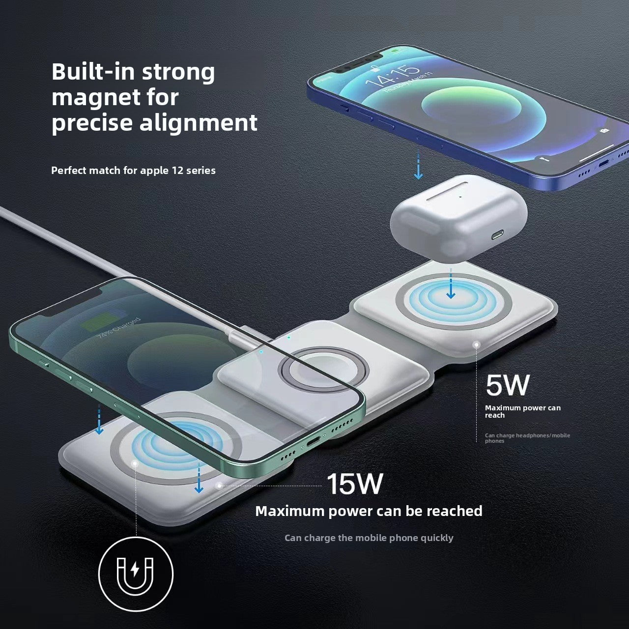 3 in 1 Magnetic Wireless Charger
