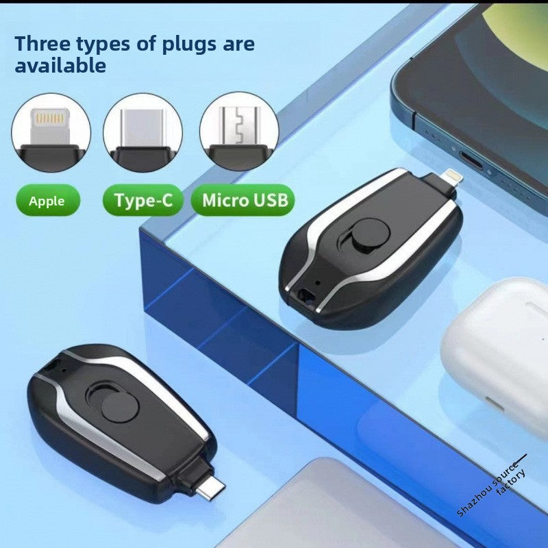 Mini Keychain Portable Charger with Retractable Plug