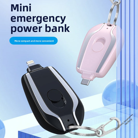 Mini Keychain Portable Charger with Retractable Plug